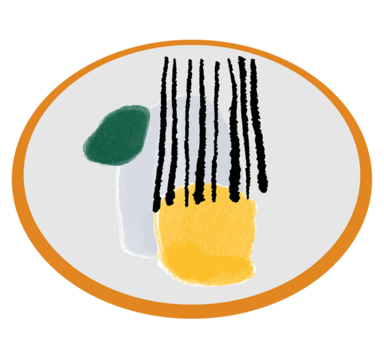 Geometric Hue Segments minimal vinyl rug - TenStickers