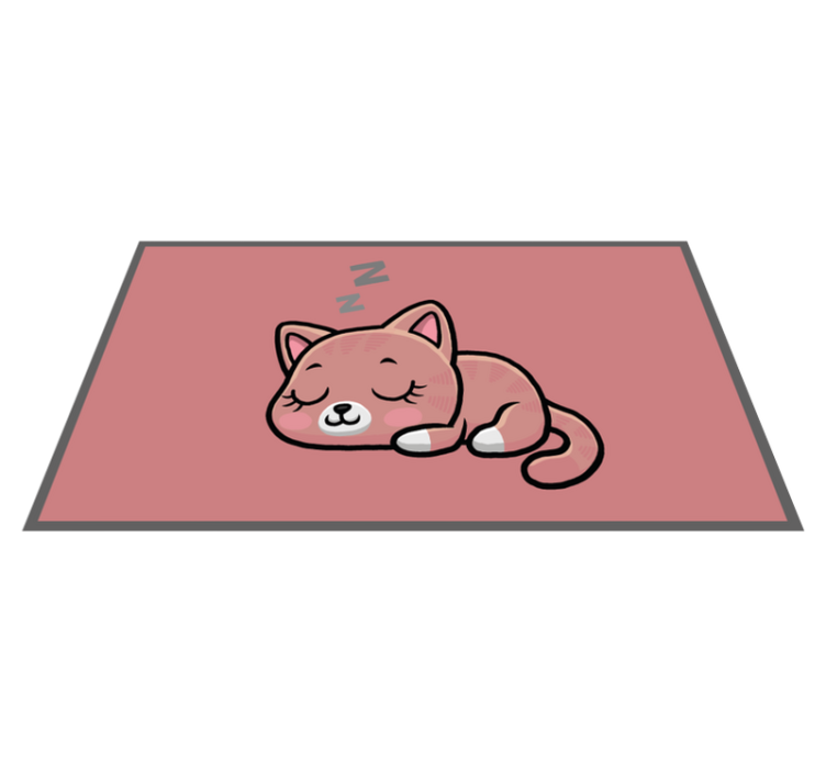 Slumbering feline animal vinyl rug - TenStickers