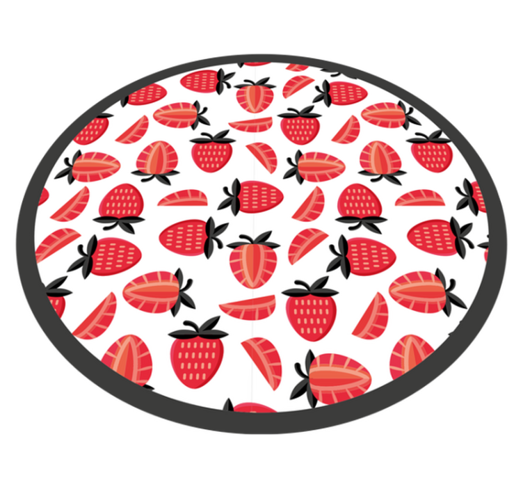 Strawberry Illustration kitchen vinyl rug - TenStickers