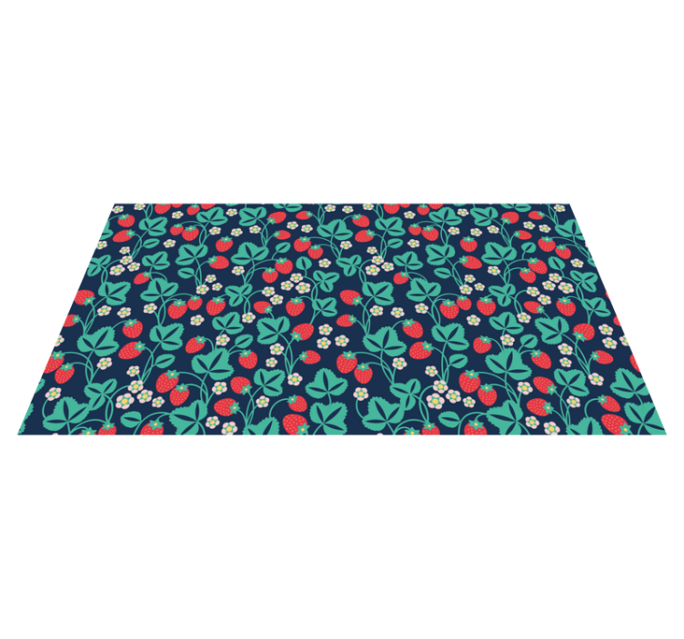 Strawberry Blossom Motivation floral vinyl rug - TenStickers