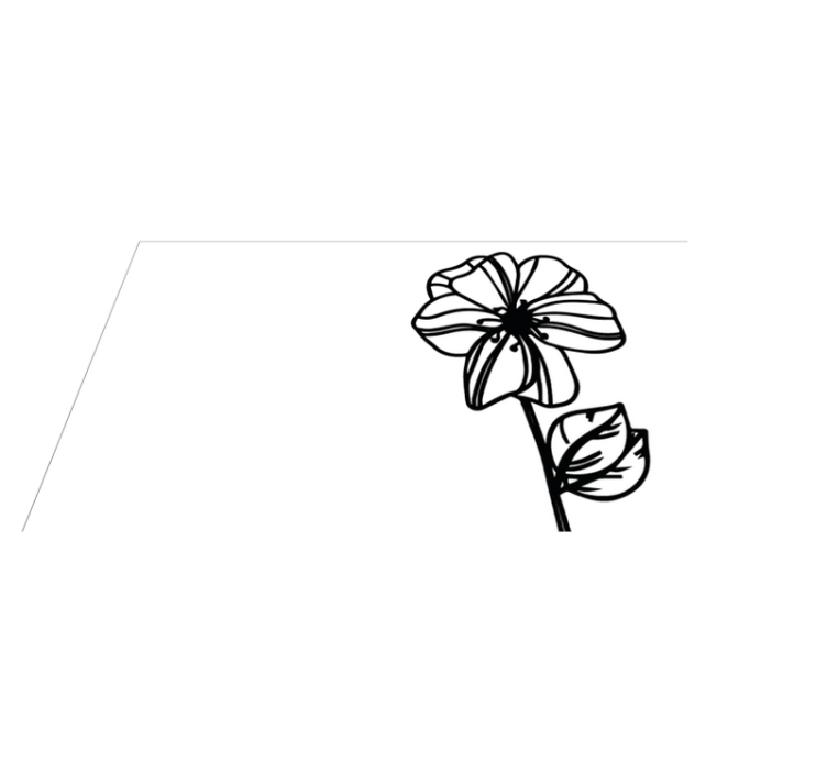 Elegant black and white design floral vinyl rug - TenStickers