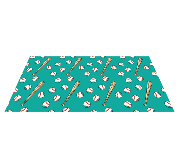 Baseball Pattern Fun gaming vinyl rug - TenStickers