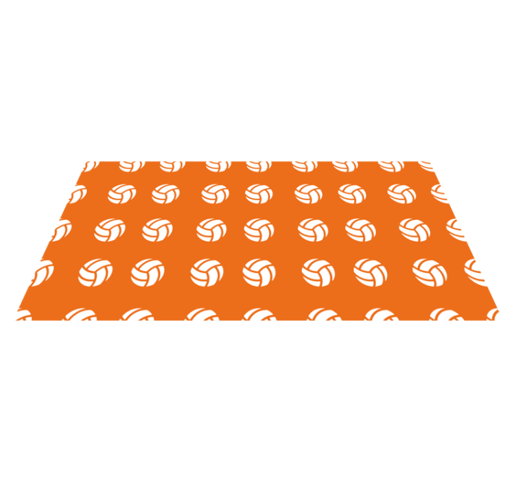 Orange Volleyball Pattern gaming vinyl rug - TenStickers