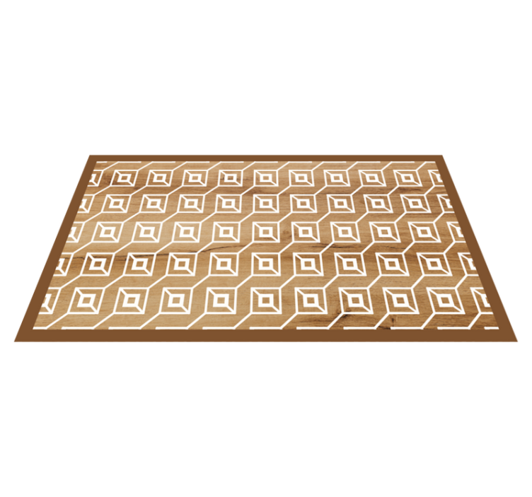 Geometric Motifs wood effect vinyl rug - TenStickers