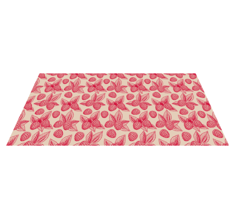 Raspberry leaf pattern kitchen vinyl rug - TenStickers