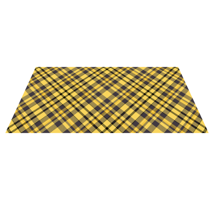Plaid yellow print textured vinyl rug - TenStickers