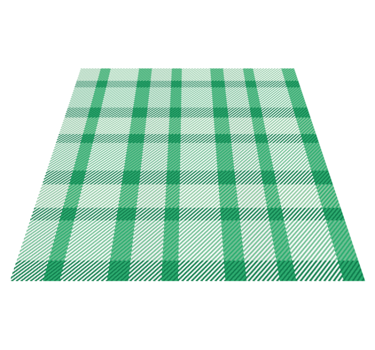 Green Checked Motif stripes vinyl rug - TenStickers