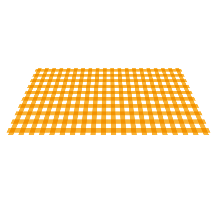 Warm checked pattern yellow vinyl rug - TenStickers