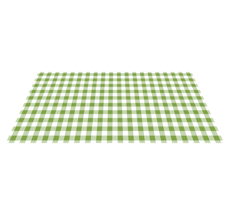 Green Checked Print stripes vinyl rug - TenStickers