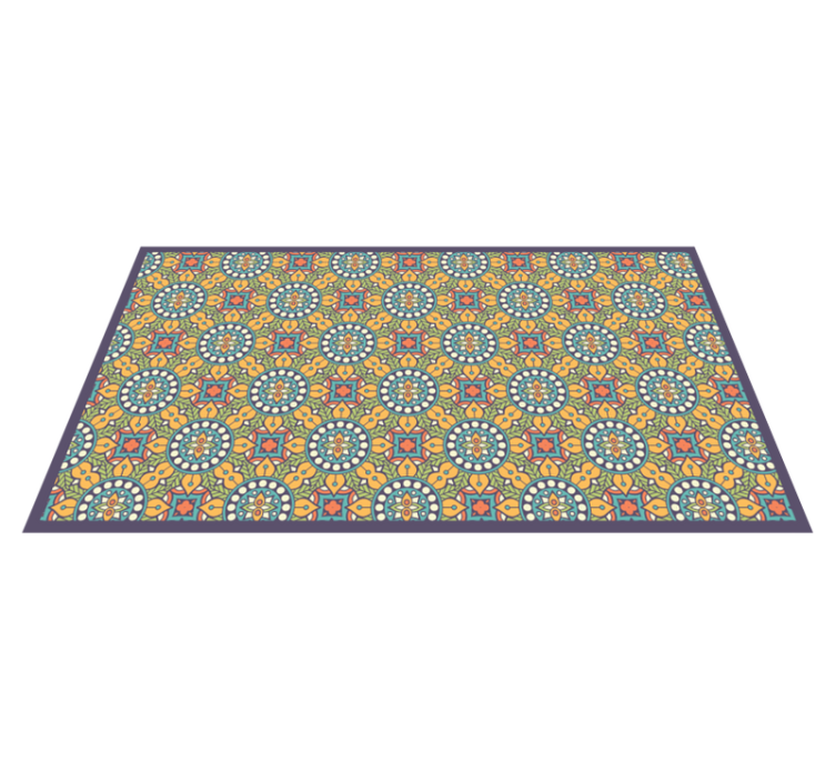Multicolor mosaic abstract nordic vinyl rug - TenStickers