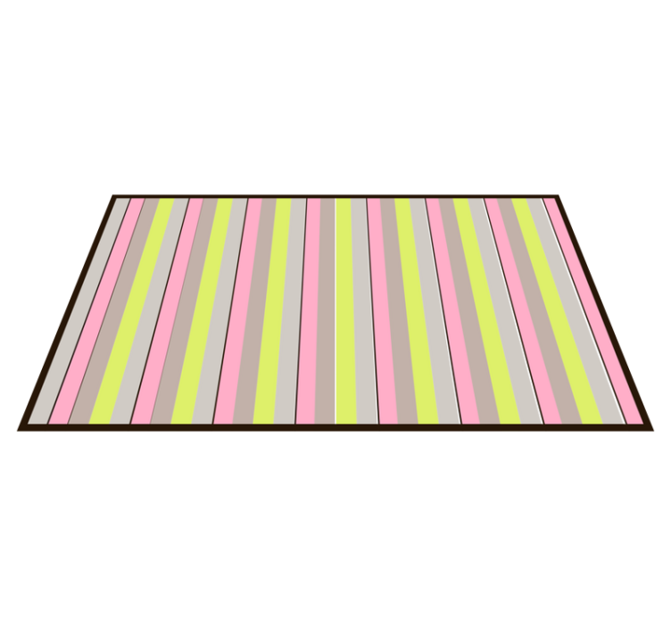 Pink and yellow vertical stripes bedroom rug - TenStickers