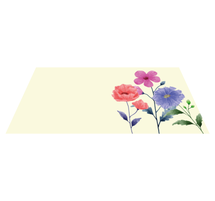 Floral vinyl rug vibrant botanical design - TenStickers
