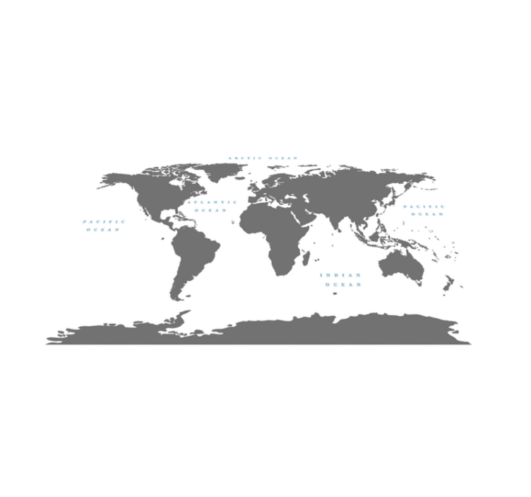 Stylized world map living room vinyl rug - TenStickers