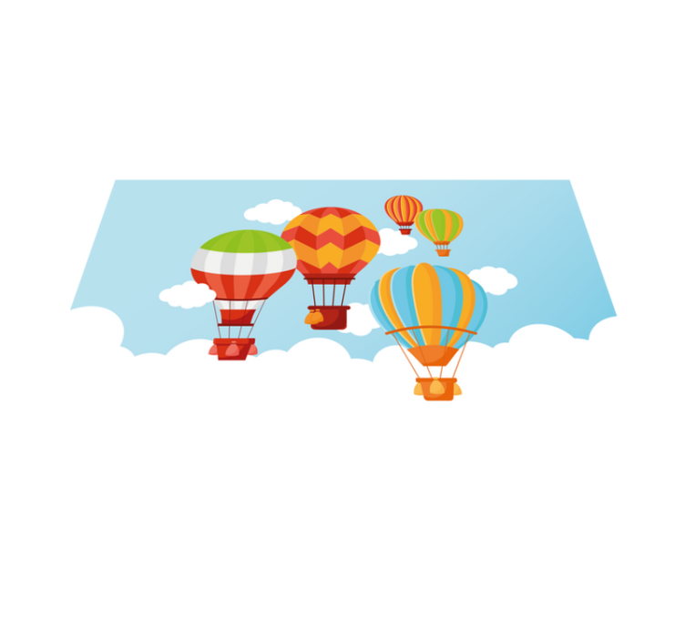 Colorful Hot Air kids vinyl rug - TenStickers