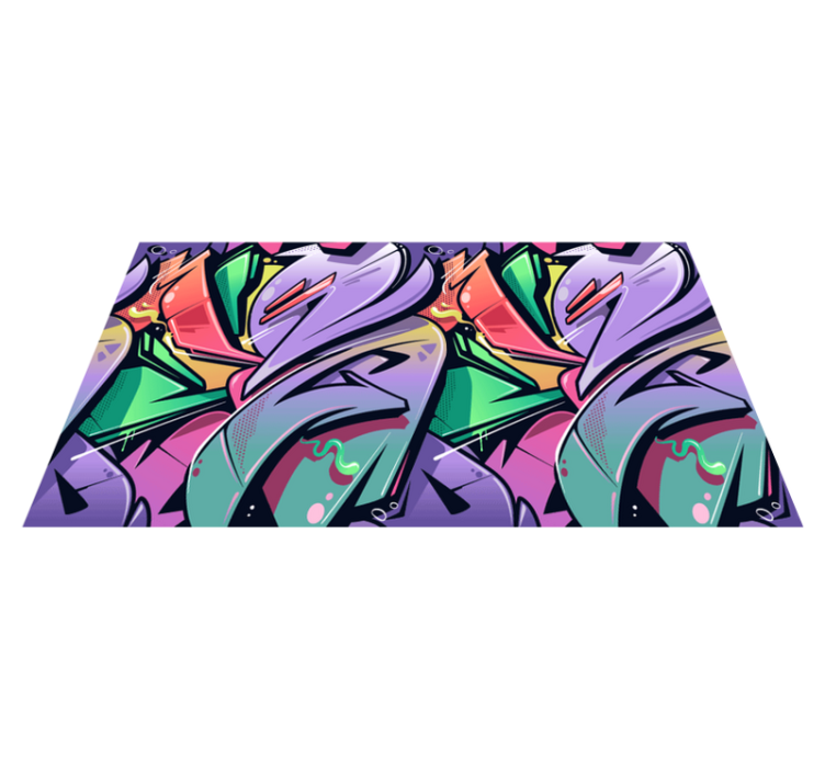 Vibrant graphite flow teenage bedroom vinyl rug - TenStickers