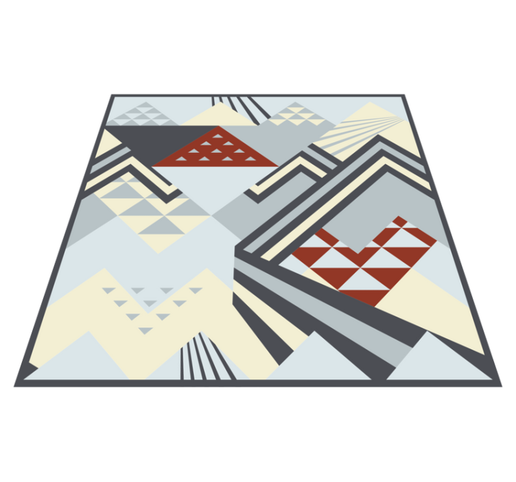 Grey modern shapes geometric vinyl rug - TenStickers