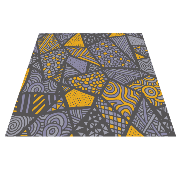 Dynamic grey shapes geometric vinyl rug - TenStickers
