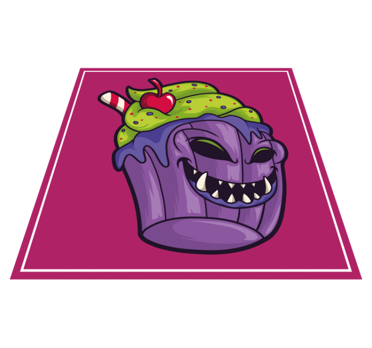 Ravenous Cupcake Monster teenage bedroom vinyl rug - TenStickers