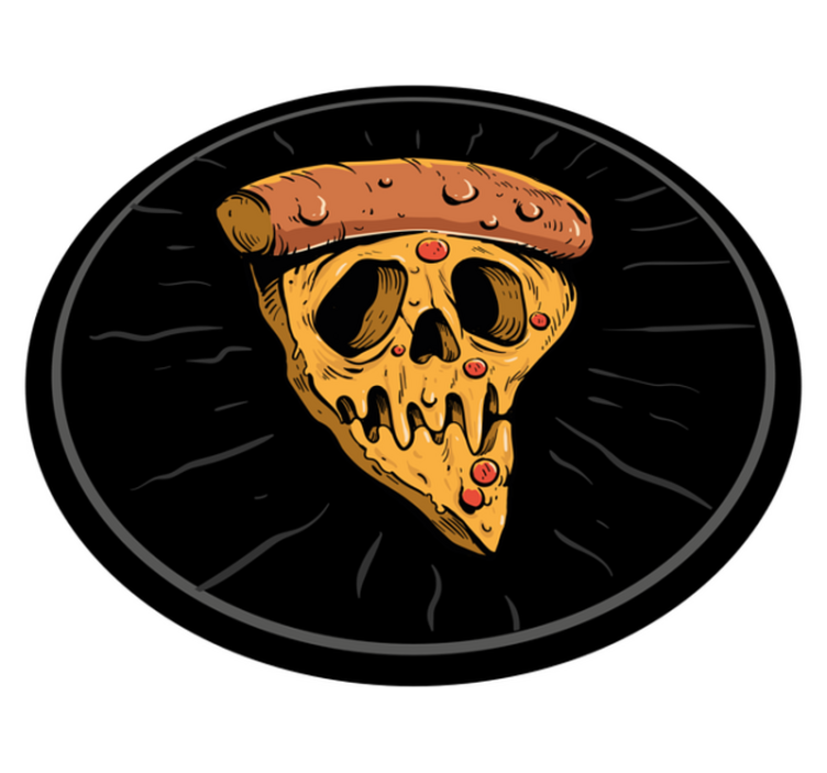 Skull Pizza Slices teenage bedroom vinyl rug - TenStickers