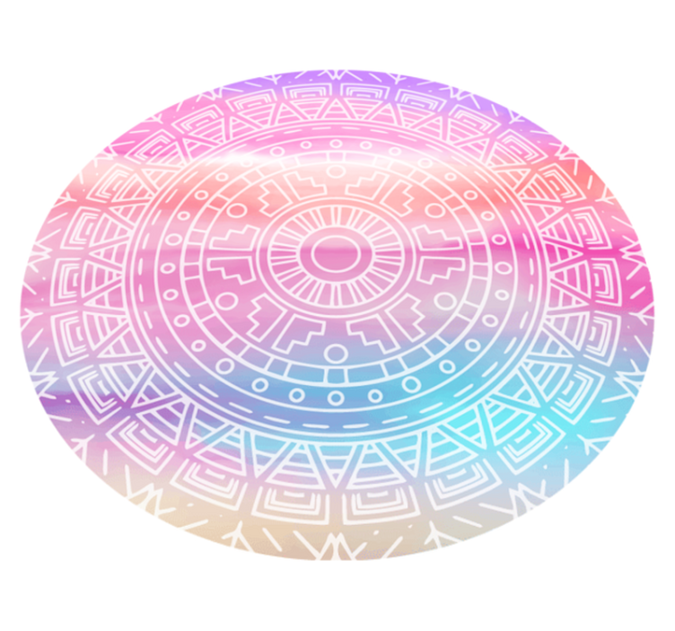 Lively Geometric Element mandala vinyl rug - TenStickers
