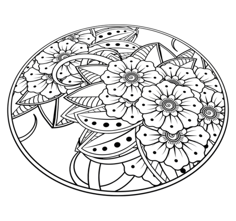 Floral mandala style mandala vinyl rug - TenStickers