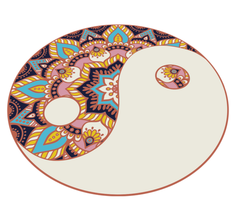 Yin Yang Motif mandala vinyl rug - TenStickers