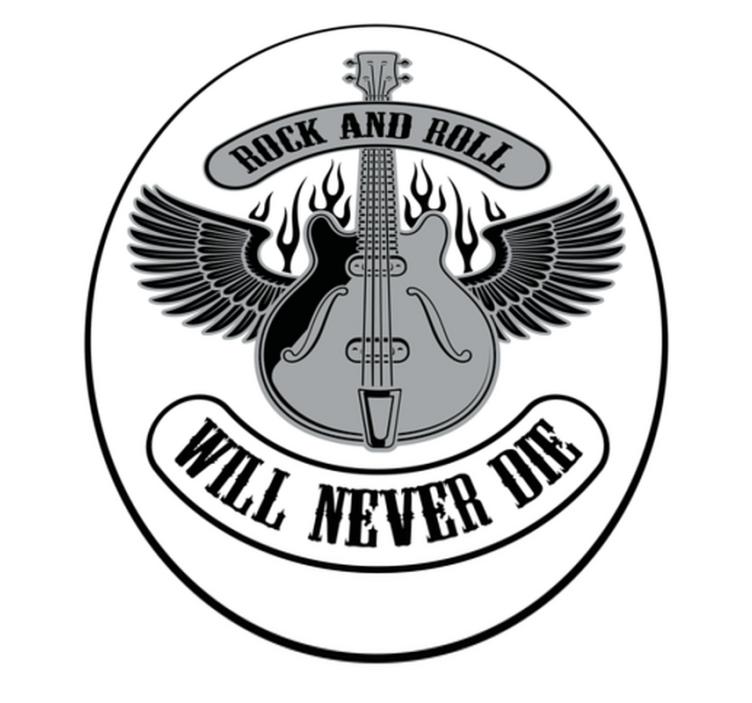 Rock and roll will never die custom vinyl rug - TenStickers