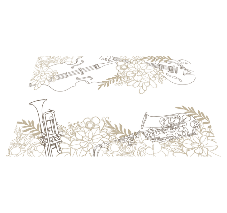 Harmonic Blossom Composition floral vinyl rug - TenStickers