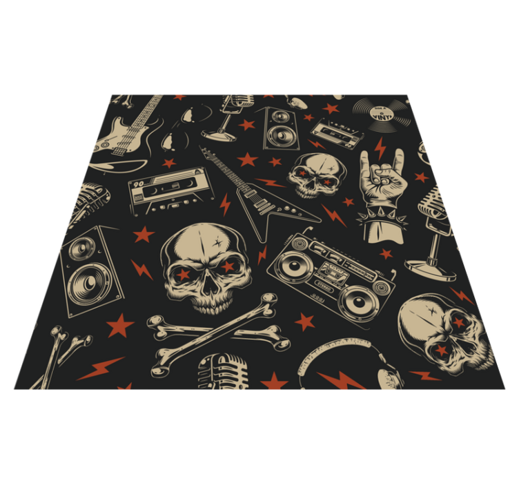 Rock Music Theme teenage bedroom vinyl rug - TenStickers