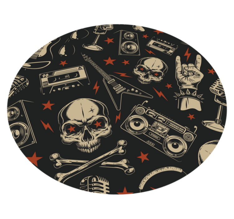 Rock Music Style teenage bedroom vinyl rug - TenStickers
