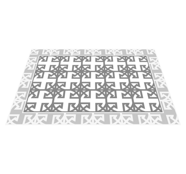 Decorative grey pattern tile vinyl rug - TenStickers