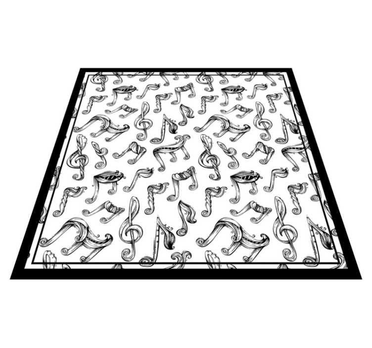 Musical Notes Concept teenage bedroom vinyl rug - TenStickers