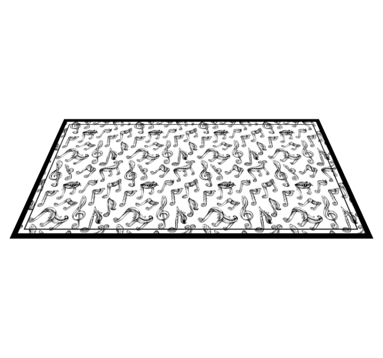 Music Note Design teenage bedroom vinyl rug - TenStickers