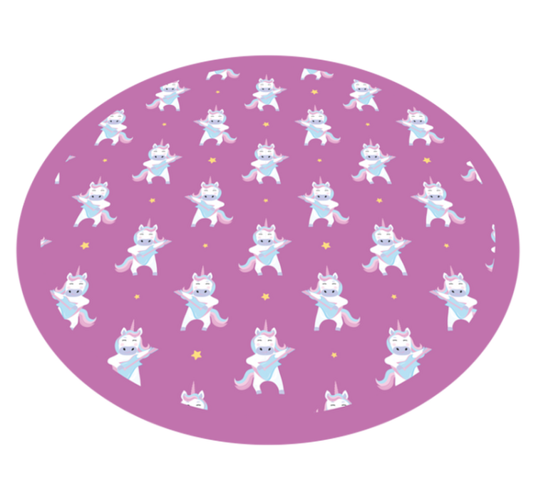 Playful Unicorns Pattern kids vinyl rug - TenStickers