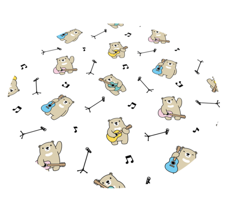 Musical Bear Fun nursery vinyl rug - TenStickers