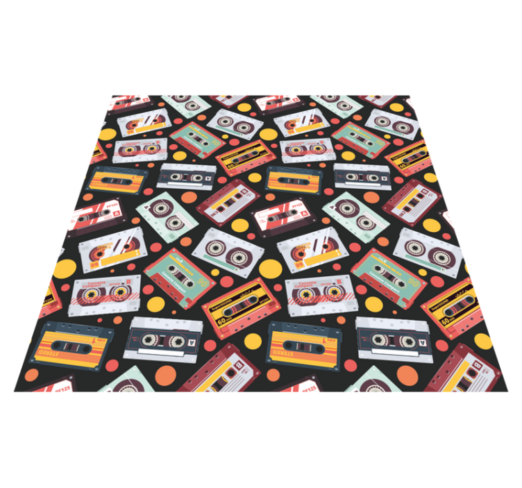 Texture vinyl rug retro cassette design - TenStickers