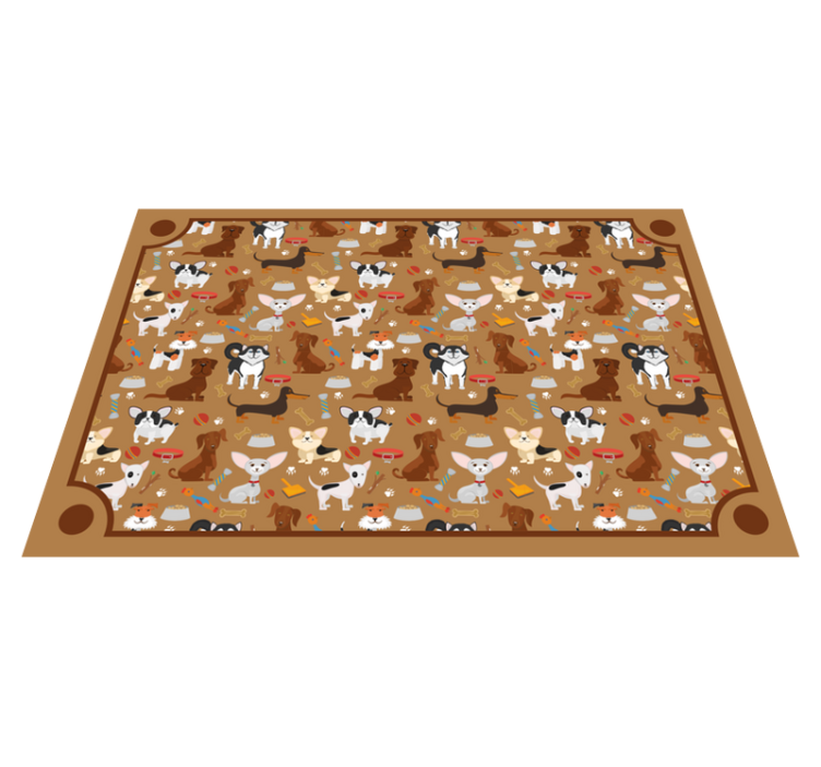 Cute Dog Patterns animal vinyl rug - TenStickers