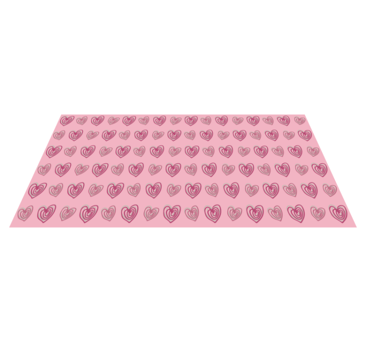 Kids vinyl rug in pink with heart doodles - TenStickers
