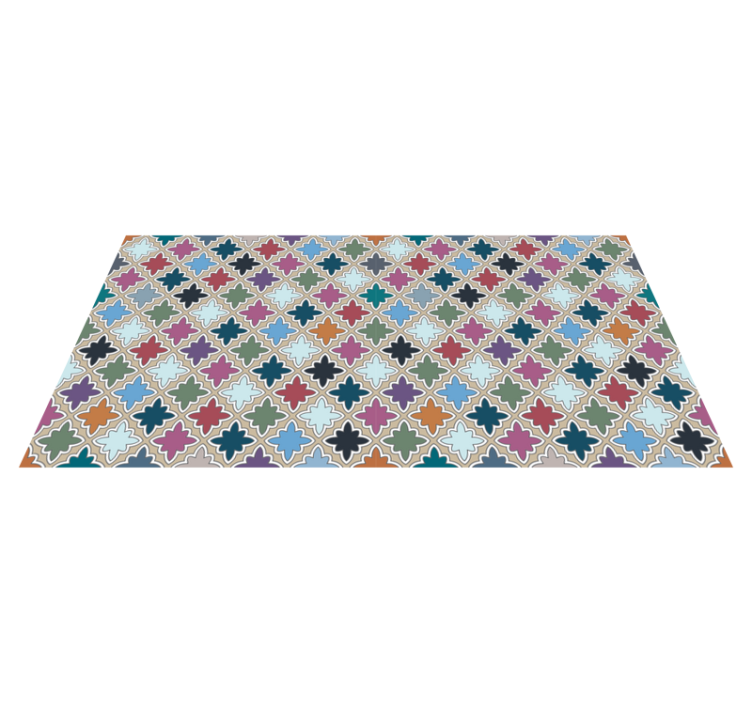 Lively Floral Composition mosaic vinyl rug - TenStickers