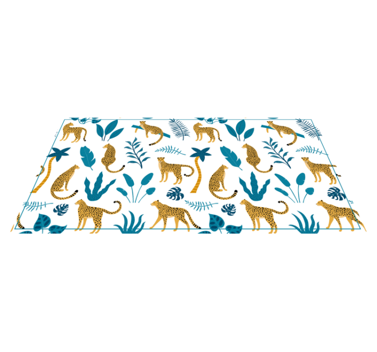 Tropical Leopard Pattern nursery vinyl rug - TenStickers