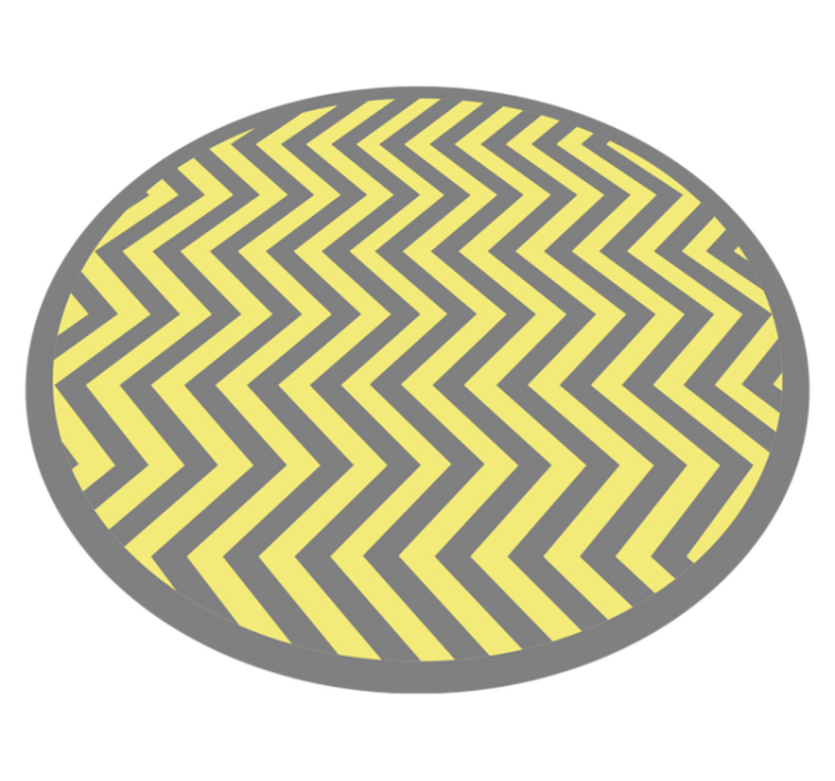 Geometric vinyl rug in grey and yellow chevron - TenStickers