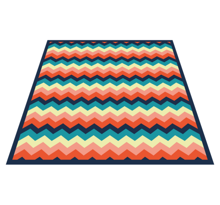 Vibrant Chevron Motif star vinyl rug - TenStickers