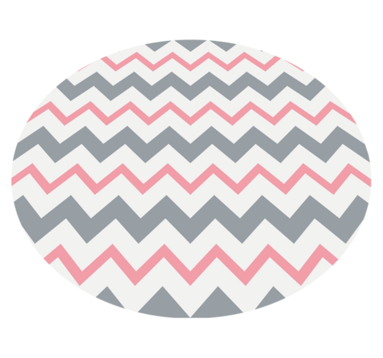 Scandinavian vinyl rug in grey and pink chevron - TenStickers