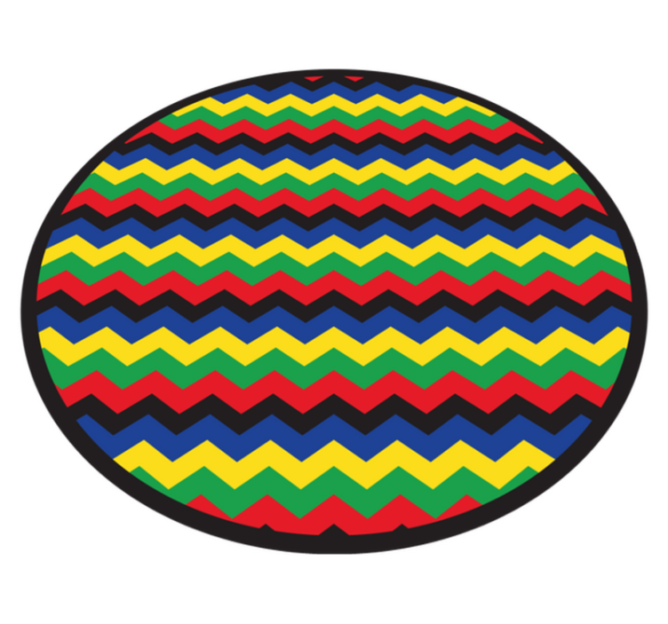 Colorful zigzag geometric vinyl rug - TenStickers