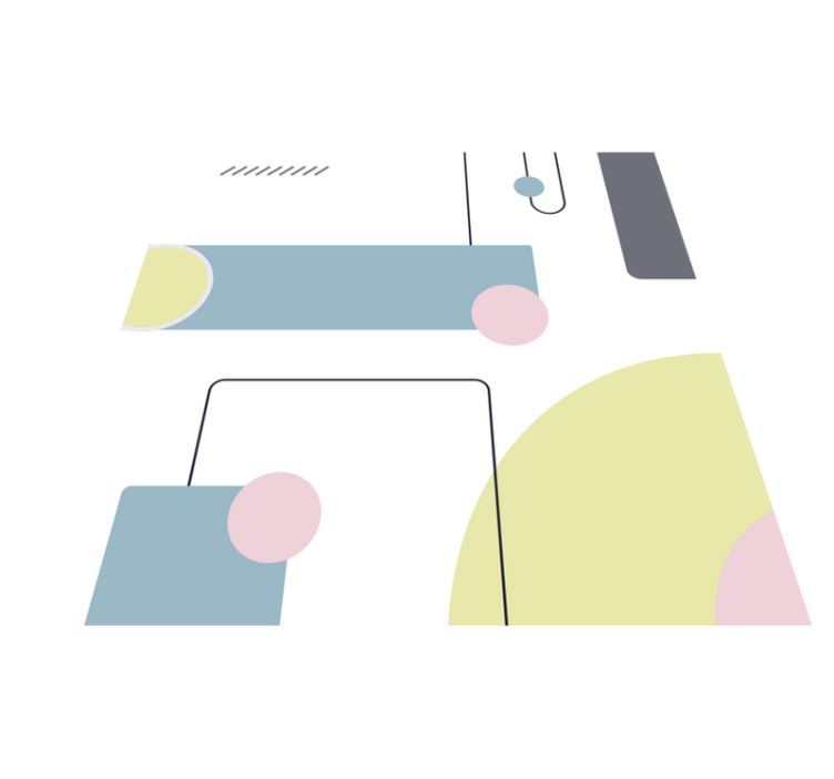 Minimal vinyl rug abstract pastel shapes - TenStickers