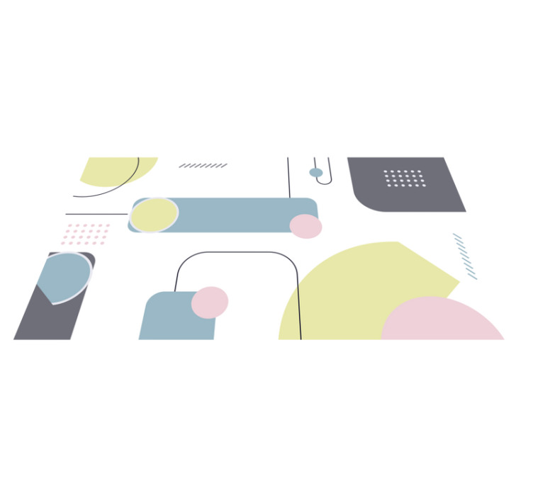 Pastel geometrical background rectangular rug - TenStickers