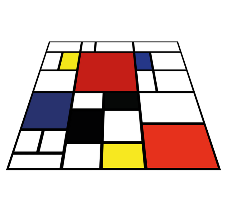 Modern vinyl rug with bold geometric design - TenStickers