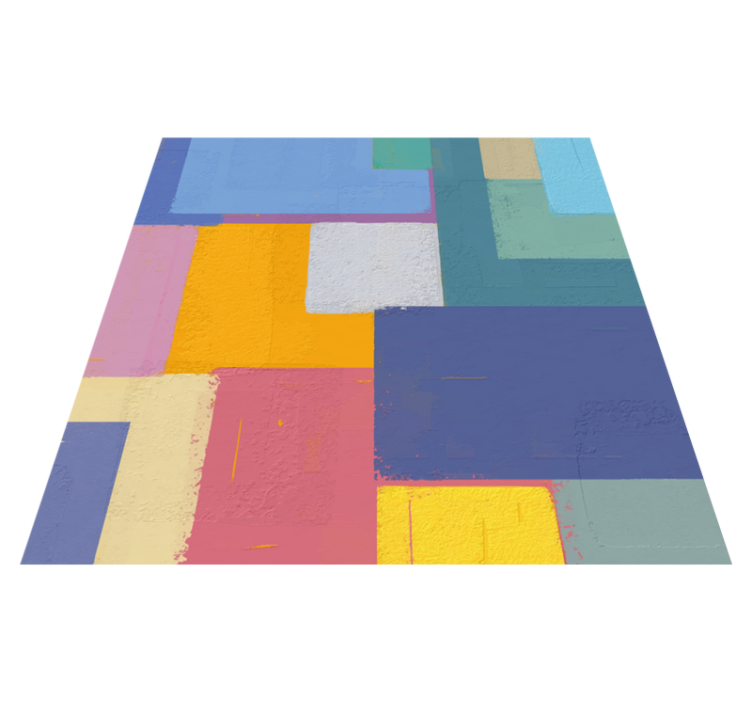 Lively Geometric Blocks geometric vinyl rug - TenStickers