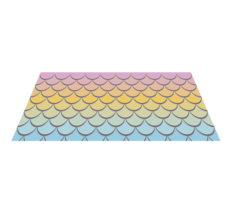 Colorful scales pattern textured vinyl rug - TenStickers