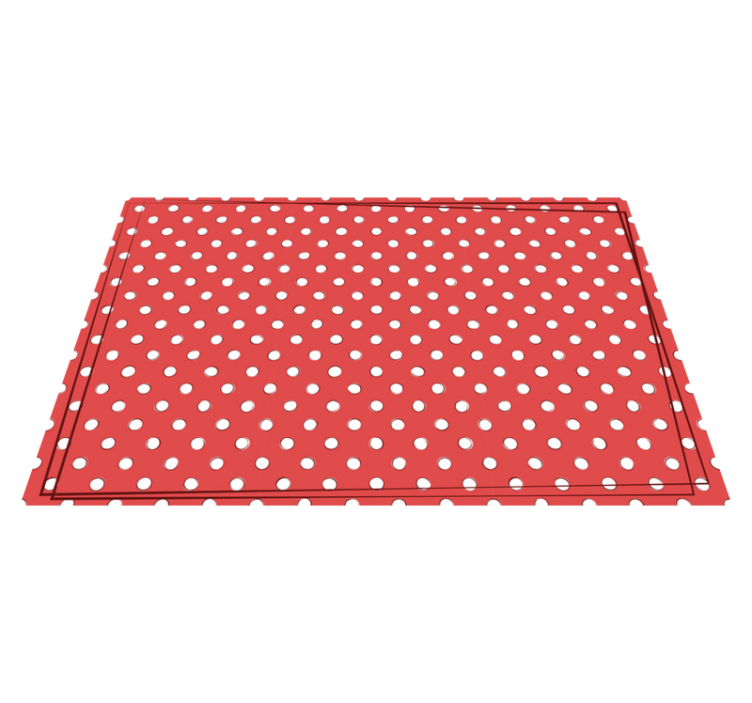 Red Polka Dots wood effect vinyl rug - TenStickers